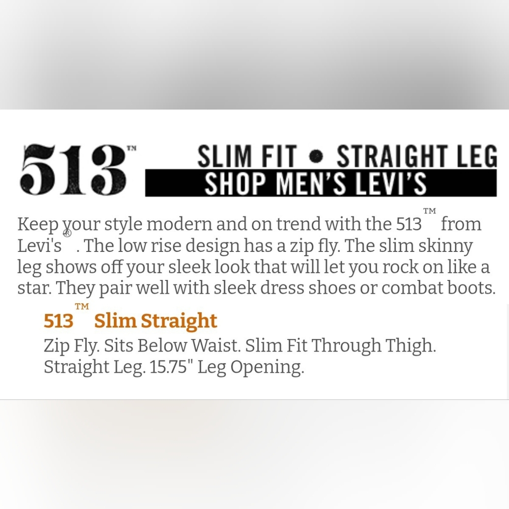 Levi's | 513 • Slim Fit • Straight Leg | Size 36x32 - Picture 16 of 16